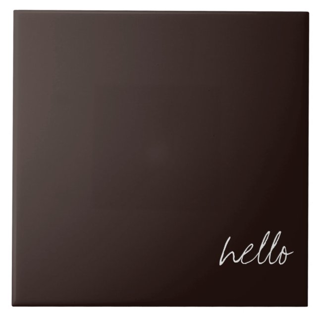 Personalised Dark Chocolate Brown Tile (Front)