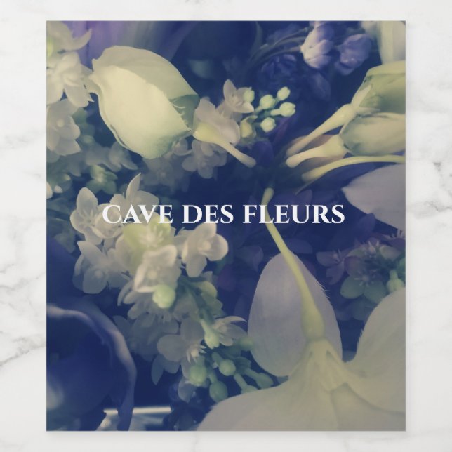 personalised dark flowers wine labels (Single Label)