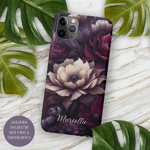 Personalised Dark Gothic Dahlia Floral Victorian iPhone 11 Pro Max Case