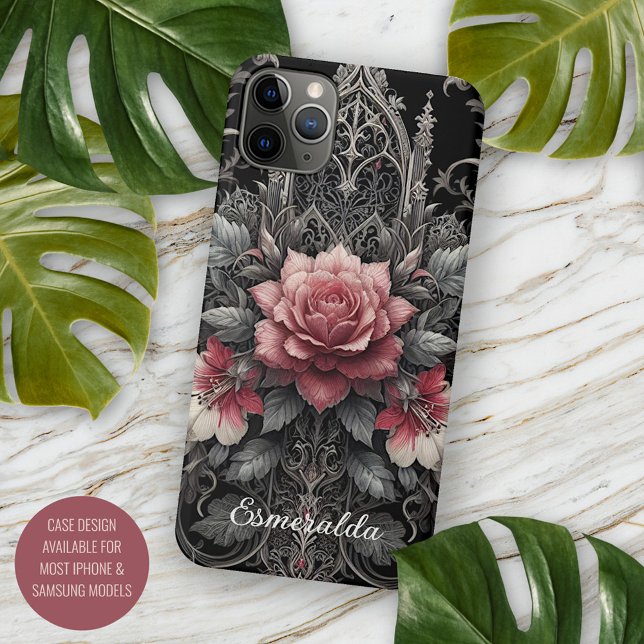 Personalised Dark Gothic Rose Floral Victorian Case-Mate iPhone Case (Creator Uploaded)