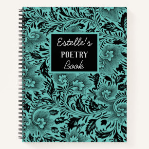 Personalised Dark Moody Floral Poetry Notebook
