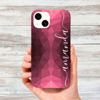 Personalised Dark Pink Geometric Pattern