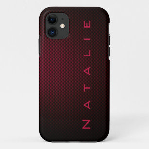 Personalised Dark Purple carbon fibre patterned iPhone 11 Case