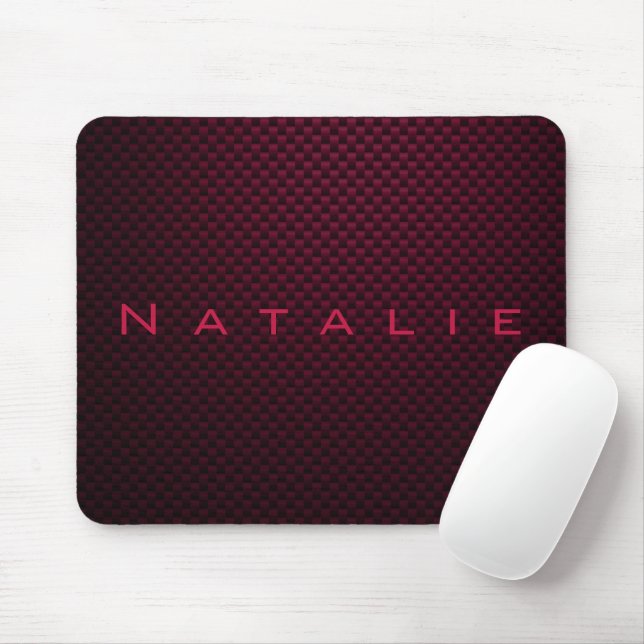 Personalised Dark Purple carbon fibre patterned Mouse Mat (With Mouse)