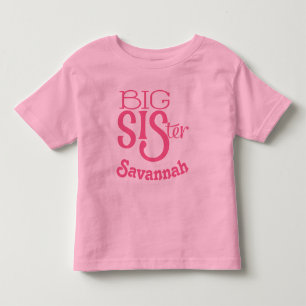 Personalised Dark Raspberry Pink BIG Sister Toddler T-Shirt