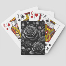 Personalised Dark Roses Playing Cards