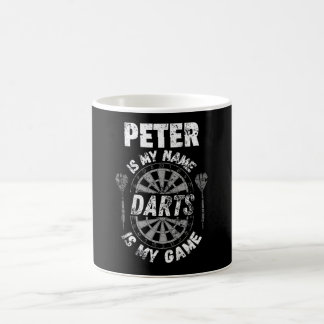 Personalised dart players named Peter shirts Coffee Mug