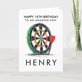 Personalised Dartboard Birthday Card 