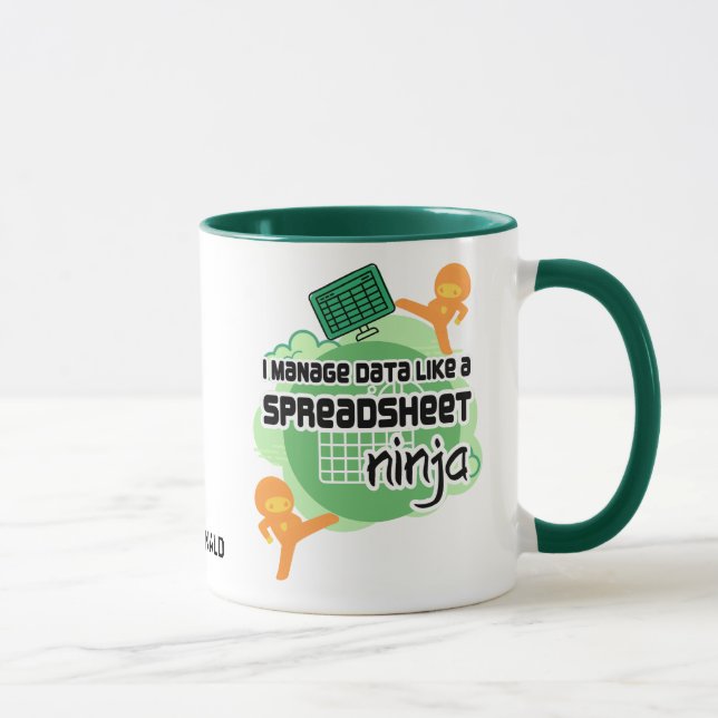 Personalised Data Manager SPREADSHEET NINJA Mug (Right)