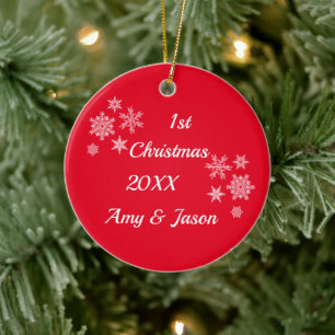 Personalised Dated Christmas Together Ceramic Tree Decoration