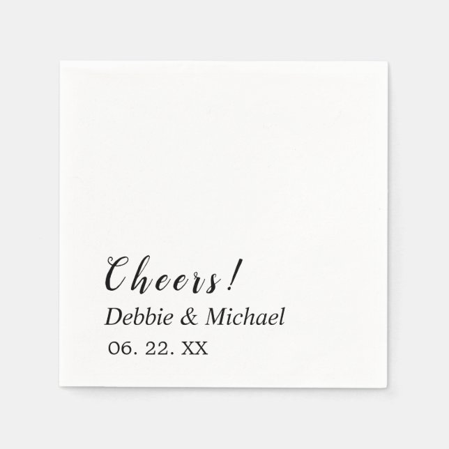Personalised Dated White Paper Napkin (Front)