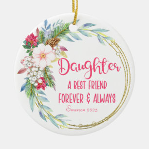 Personalised Daughter Best Friend Christmas Ceramic Tree Decoration