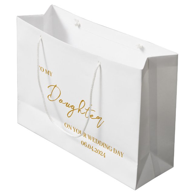 Personalised Daughter Bride gift bag,to myDaughter Large Gift Bag (Front Angled)