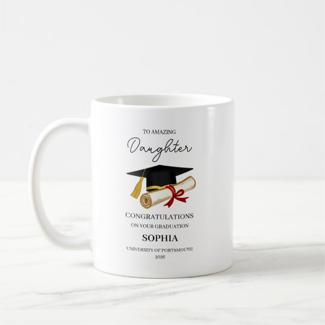 Personalised Daughter Graduation Keepsake  Coffee Mug (Left)