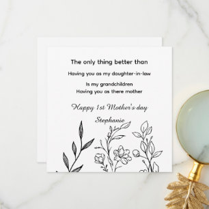 Personalised daughter in law 1st mother's day thank you card