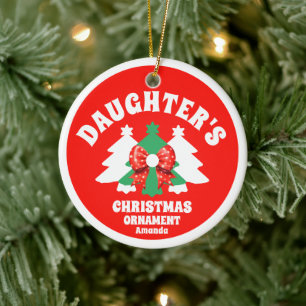 Personalised Daughter's Photo Christmas Tree Ceramic Tree Decoration