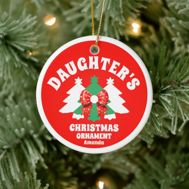 Personalised Daughter's Photo Christmas Tree Ceramic Tree Decoration (Tree)