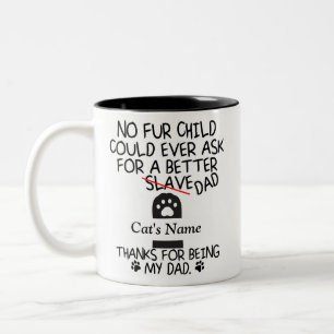 personalised dear cat dad, cat's name Two-Tone coffee mug