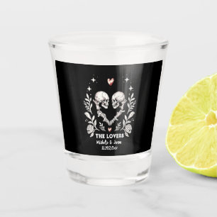 Personalised Death Lovers Gothic Skeleton Wedding Shot Glass