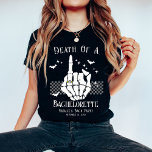 Personalised Death Of A Bachelorette Bridal Party Tri-Blend Shirt<br><div class="desc">Celebrate your spooky side with our Personalised Death Of A Bachelorette Bridal Party Tri-Blend Shirt. Ideal for a Halloween-themed bachelorette party, this shirt adds a dramatic touch of gothic elegance to your festivities. The eye-catching "Bride or Die" design, combined with customisable details, makes it a perfect choice for a bride...</div>