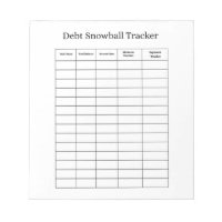 Personalised Debt Snowball Tracker Notepad