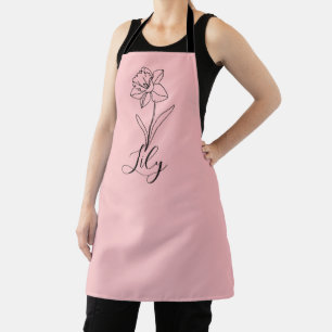 Personalised December Narcissus Birth Flower Gift Apron
