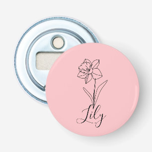 Personalised December Narcissus Birth Flower Gift Bottle Opener