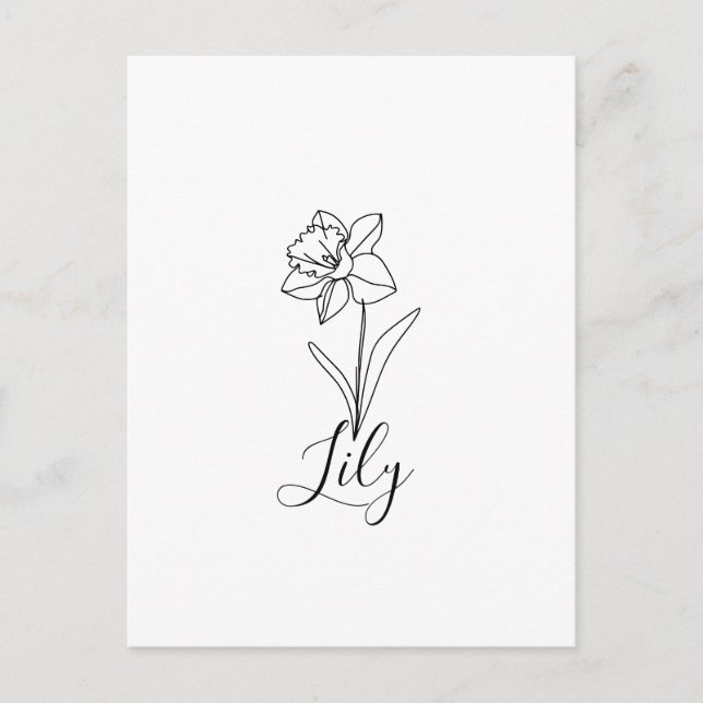 Personalised December Narcissus Birth Flower Gift  Postcard (Front)