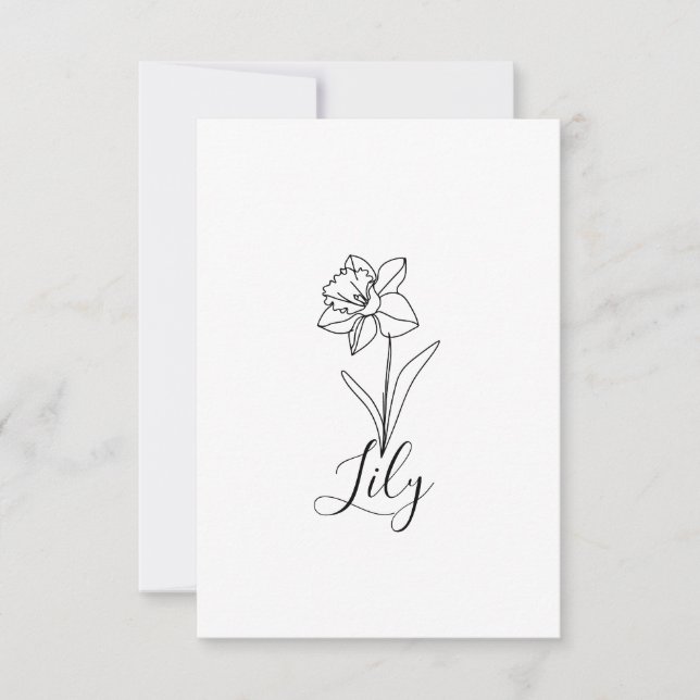 Personalised December Narcissus Birth Flower Gift  Thank You Card (Front)
