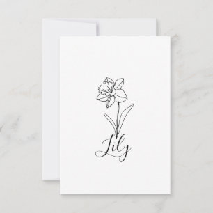 Personalised December Narcissus Birth Flower Gift  Thank You Card