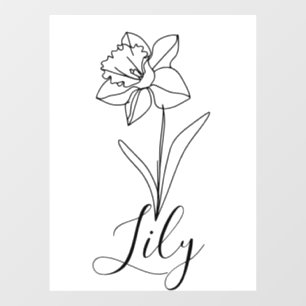 Personalised December Narcissus Birth Flower Gift Window Cling
