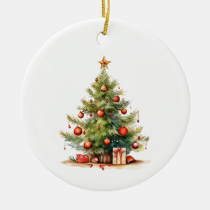 Personalised Decorated Christmas Tree Ceramic Tree Decoration