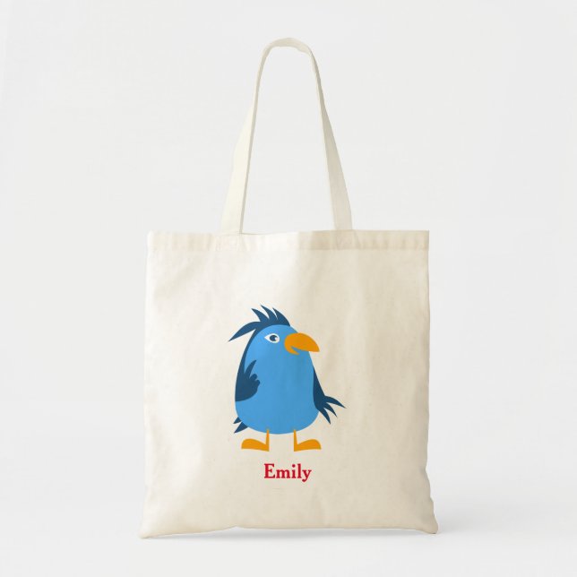 Personalised Decorative Animal Bird Blue Funny Tote Bag (Front)
