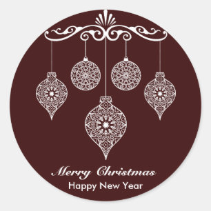Personalised Decorative Christmas Design Classic Round Sticker