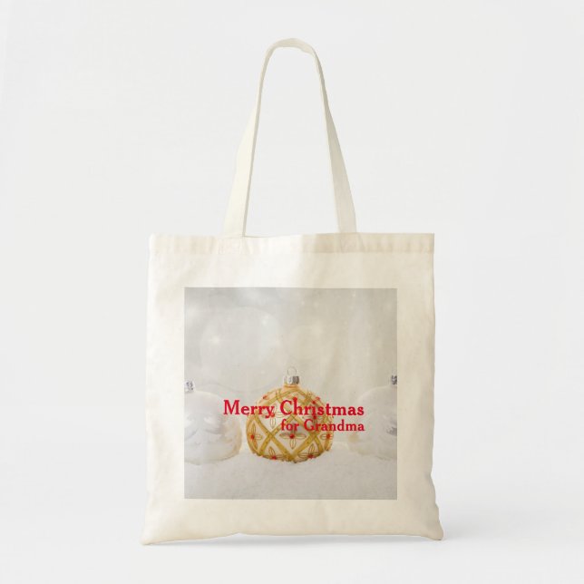 Personalised Decorative Christmas Gift Tote Bag (Front)