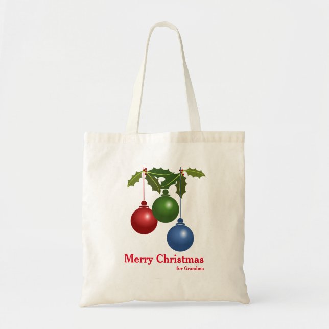 Personalised Decorative Christmas Gift Tote Bag (Front)