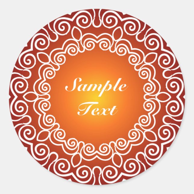 Personalised Decorative Design Classic Round Sticker (Front)