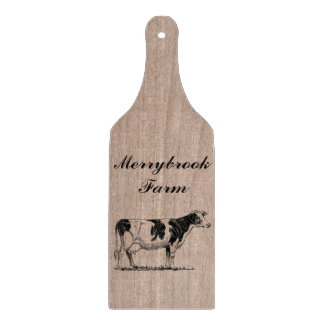 Personalised Decorative Faux Wood Farm Animal Cow Cutting Board