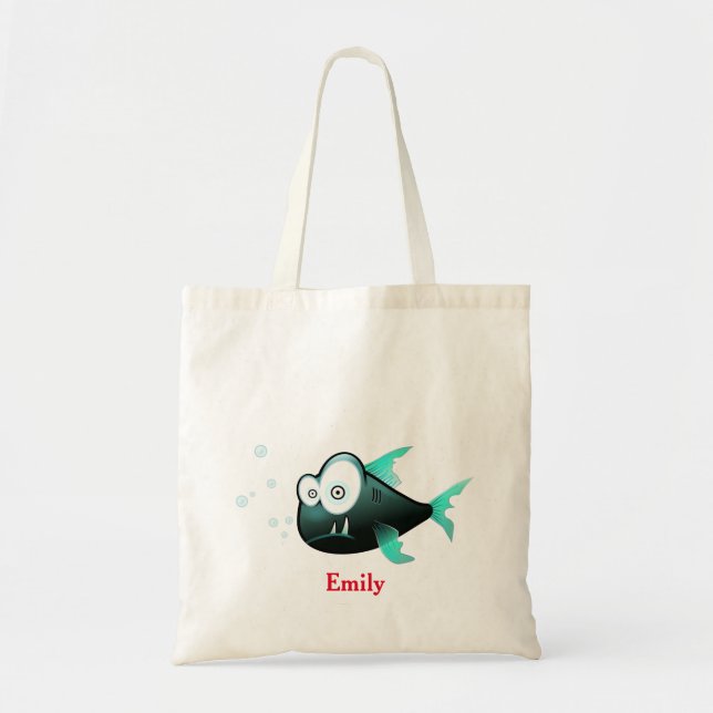 Personalised Decorative Fish Funny Swimming Bubles Tote Bag (Front)