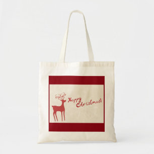 Personalised Decorative Merry Christmas Reindeer Tote Bag