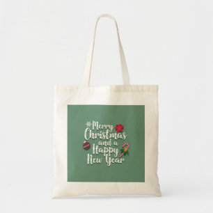 Personalised Decorative Merry Christmas Swirl Tote Bag