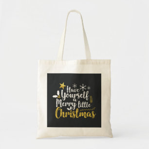 Personalised Decorative Merry Christmas Swirl Tote Bag