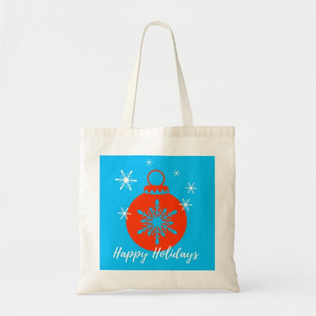Personalised Decorative Merry Christmas Swirl Tote Bag (Front)