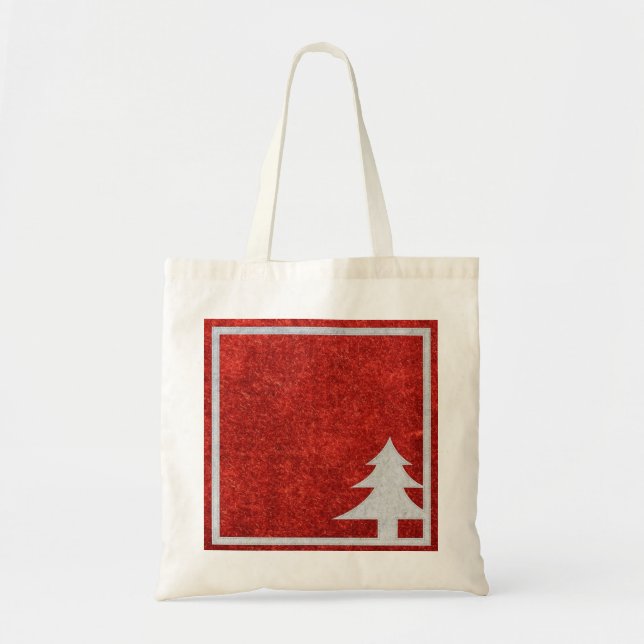 Personalised Decorative Merry Christmas Tree Tote Bag (Front)