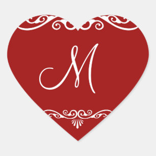 Personalised Decorative Monogram Heart Sticker