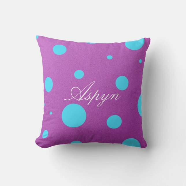 Personalised Decorative Polka Dot Pillow (Front)