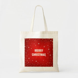 Personalised Decorative Red Merry Christmas Stars Tote Bag