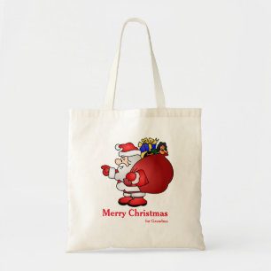 Personalised Decorative Santa Christmas Gift Tote Bag