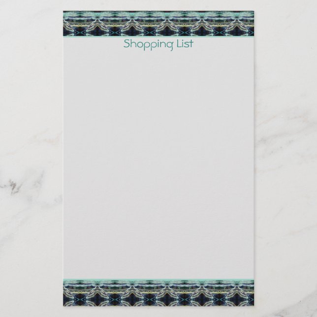 Personalised Decorative Shopping List Stationery (Front)