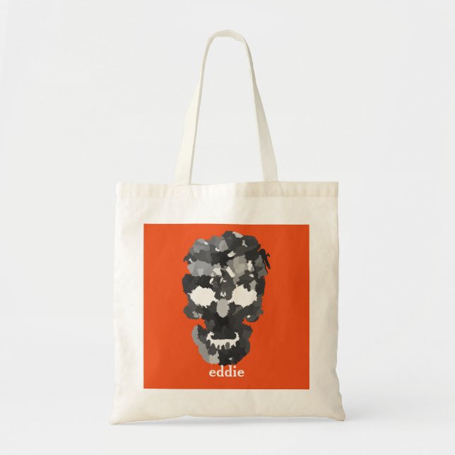 Personalised Decorative Skull Halloween Tote Bag (Front)